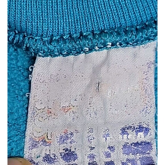 VTG NBA Charlotte Hornets Sweater Sweatshirt Mens L Blue Basketball Crewneck 90s - Picture 2 of 16